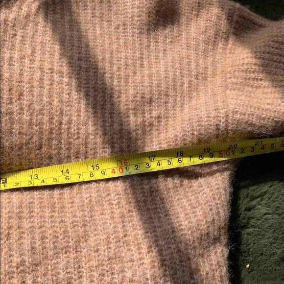Babaton Oversize Caramel Oatmeal Alpaca Blend Sweater with Belt - Picture 7 of 13